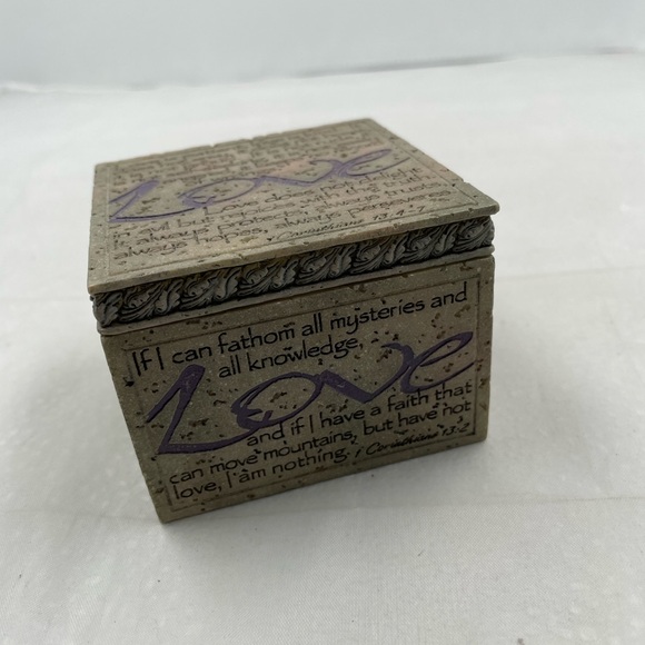 Demdaco By Faith Bill Stross LOVE Lidded Keepsake Trinket Box - Picture 3 of 5